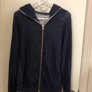 NSF Navy Blue Zip-Up Hoodie